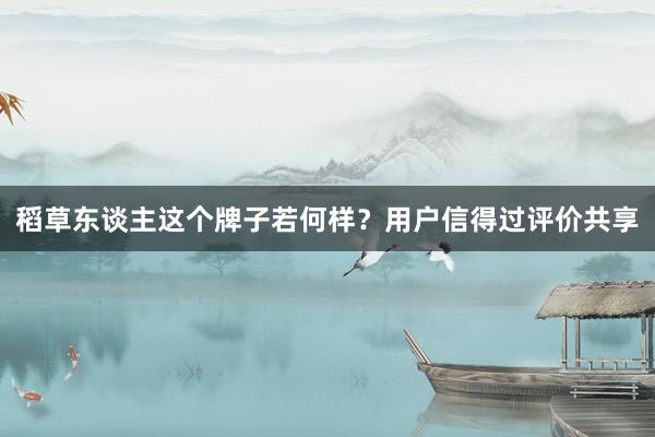 稻草东谈主这个牌子若何样？用户信得过评价共享